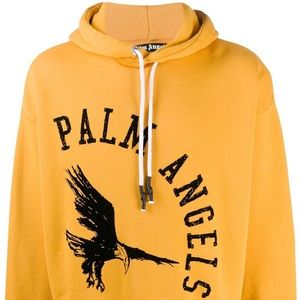 Palm Angels Yellow College Eagle Hoodie